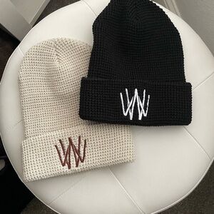 Stylish Black and Cream Knit Beanies